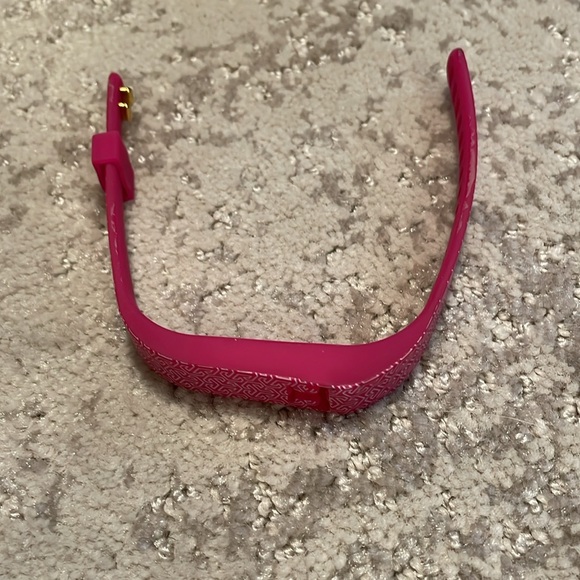 Tory Burch Fitbit wrap bracelet in black plus blue and pink rubber band - Picture 3 of 6